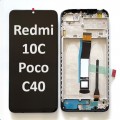 Xiaomi Redmi 10C / Poco C40 (2022) LCD / OLED touch screen with frame (Original Service Pack) [BLACK] X-404